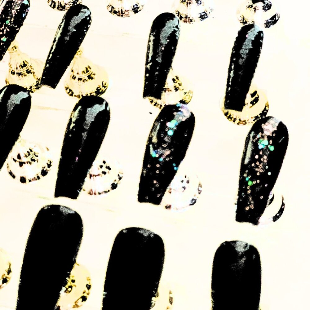 Gel PRESS'ON Nails: Black Pearl